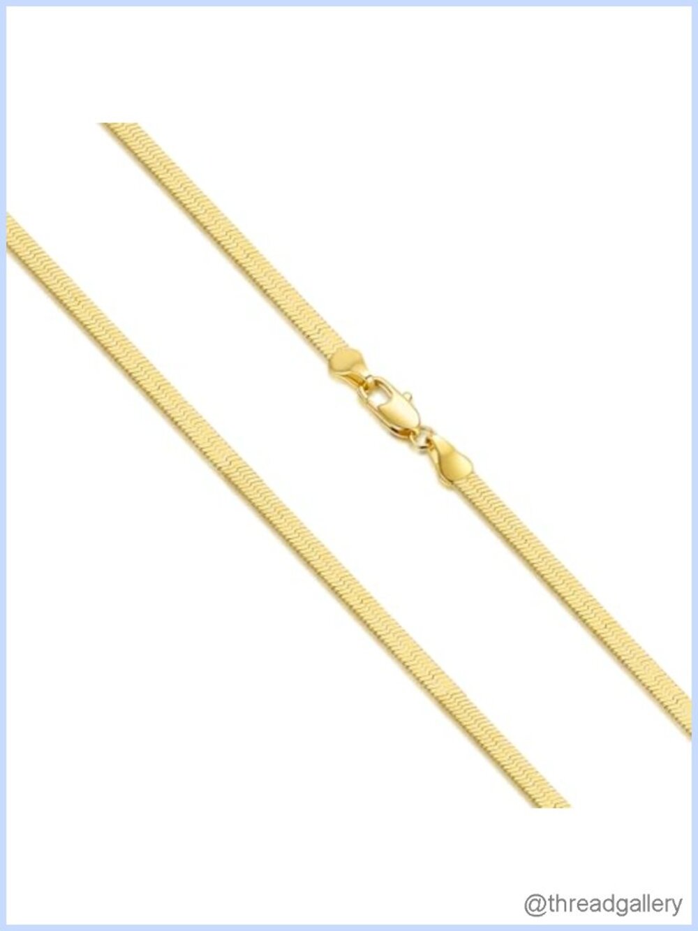 3.5mm 14K Gold Plated Herringbone Chain Necklace 16-30" Adjustable